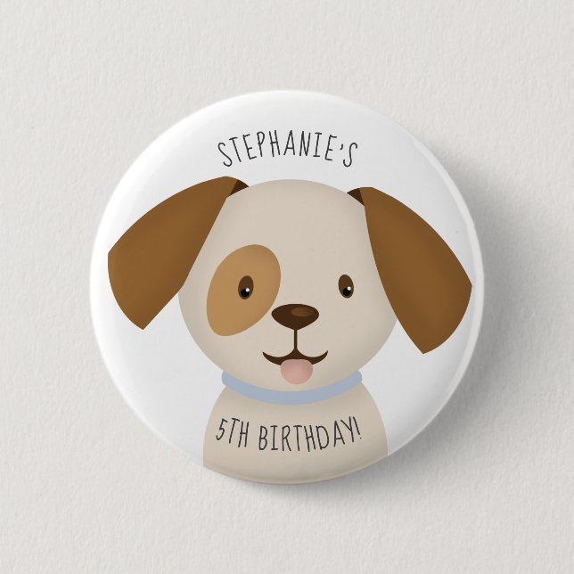Badge Rond 5 Cm Joli chiot (Devant)