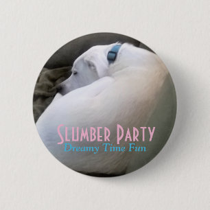 Badge Rond 5 Cm Joli Chubby White Sleeping Chien Chien Chien Stwoo