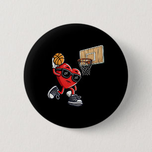 Badge Rond 5 Cm Joli cœur jouant au squelette pour la Saint-Valent