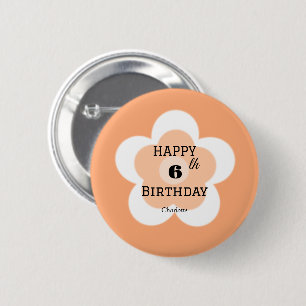 Badge Rond 5 Cm Joli coloré Fleur de marguerite motif nom d'annive
