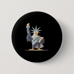 Badge Rond 5 Cm Joli Costume De Statue Américaine Pour Vêtements P
