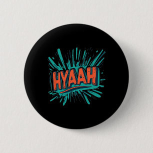Badge Rond 5 Cm Joli costume Hyaah pour homme et femme de karaté