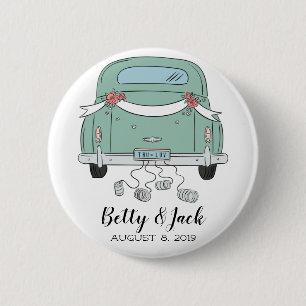 Badge Rond 5 Cm Joli couple mariage - vintage look juste marié