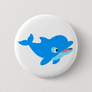 Badge Rond 5 Cm Joli Dauphin de dessin