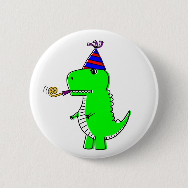 Badge Rond 5 Cm Joli Dinosaur d'anniversaire (Devant)