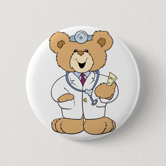 Badge Rond 5 Cm Joli docteur Teddy Bear (Devant)