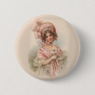 Badge Rond 5 Cm Joli en rose
