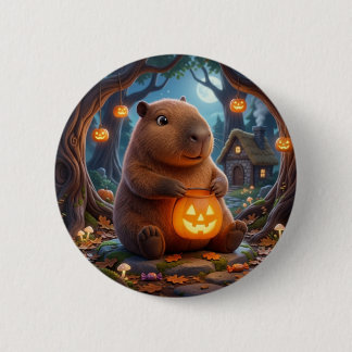 Badge Rond 5 Cm Joli épingle à bouton de capybara avec seau de cit