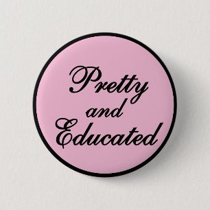 Badge Rond 5 Cm Joli et instruit - cadeau rose bébé