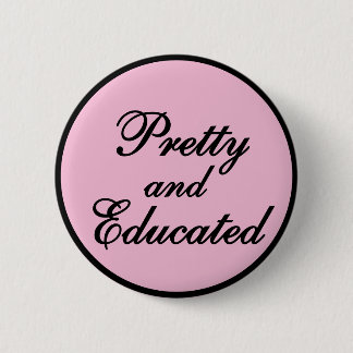 Badge Rond 5 Cm Joli et instruit - cadeau rose bébé