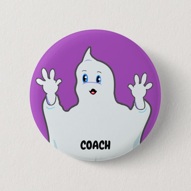 Badge Rond 5 Cm Joli Fantôme Ginger Entraîneur Mignon (Devant)