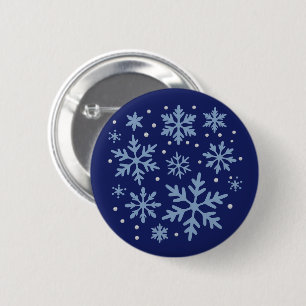 Badge Rond 5 Cm Joli flocon de neige Noël Fêtes d'hiver Cozy Xmas