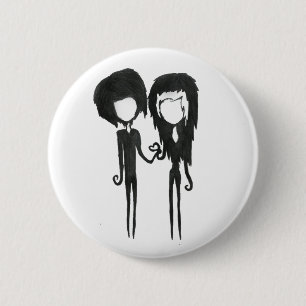 Badge Rond 5 Cm Joli garçon gothique et art alternatif féminin