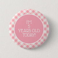 Joli Gingham Rose et Blanc pour les 5 Ans d'une Pe