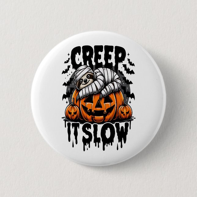 Badge Rond 5 Cm Joli Halloween Sloth (Devant)
