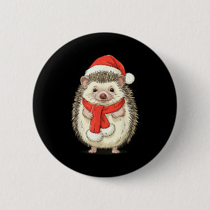 Badge Rond 5 Cm Joli hérisson de Noël Santa 