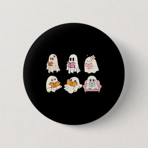 Badge Rond 5 Cm Joli livre de lecture Éffrayant Halloween Automne