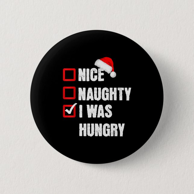 Badge Rond 5 Cm Joli méchant j'avais faim drôle de Noël Santa Li (Devant)