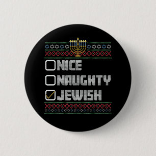 Badge Rond 5 Cm Joli Moche Santa Juif Noël Hanukkah 