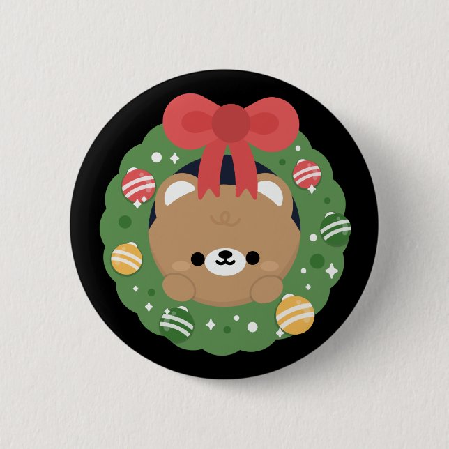 Badge Rond 5 Cm Joli Noël simple et amusant (Devant)