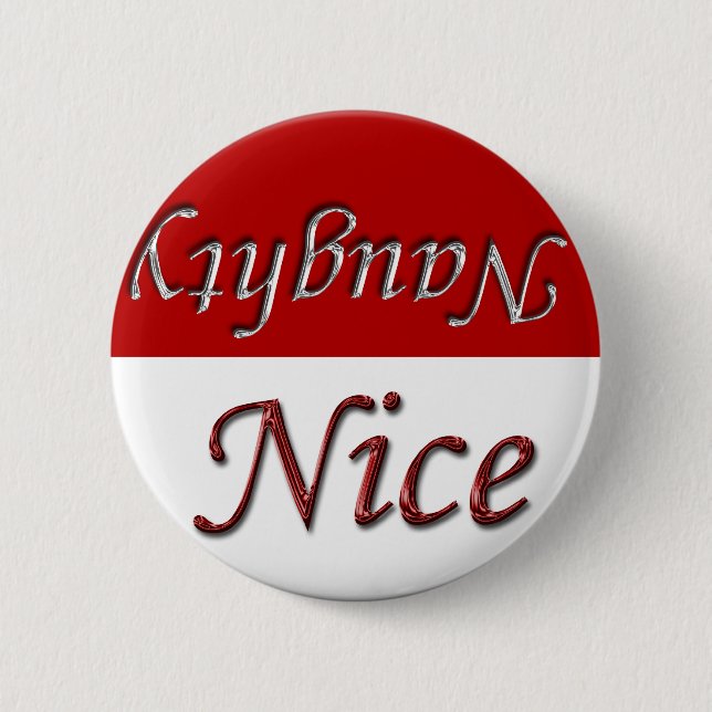Badge Rond 5 Cm Joli Ou Naughty Fête Saison Noël (Devant)