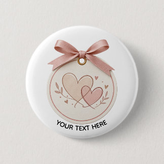 Badge Rond 5 Cm Joli ours en peluche rose personnalisé avec bouton