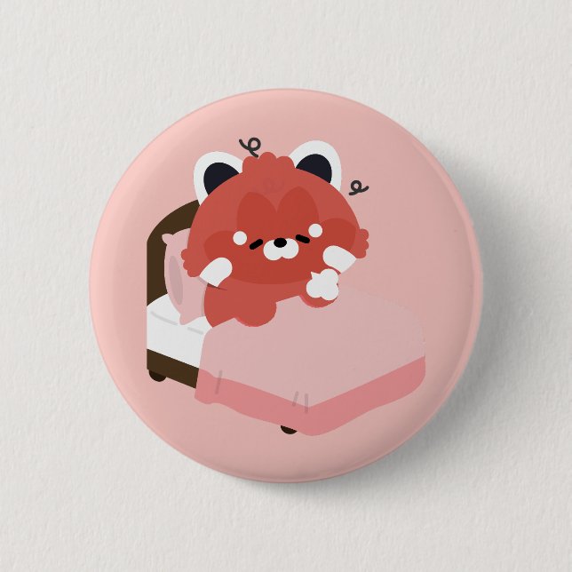 Badge Rond 5 Cm Joli Panda roux (Devant)