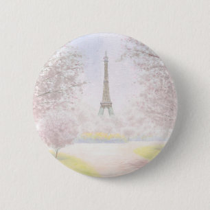 Badge Rond 5 Cm Joli Paris aux pastels