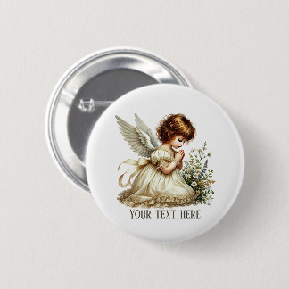 Badge Rond 5 Cm Joli petit ange ajouter du texte 
