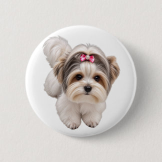 Badge Rond 5 Cm Joli petit chien portrait rond pin bouton