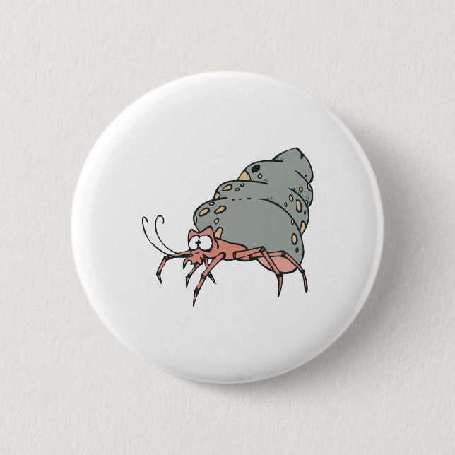 Badge Rond 5 Cm joli petit crabe ermite (Devant)