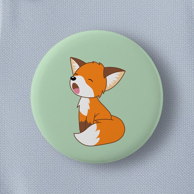 Badge Rond 5 Cm Joli Petit Fox Sleepy (Créateur téléchargé)