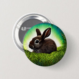 Badge Rond 5 Cm Joli petit livre d'histoires Bunny