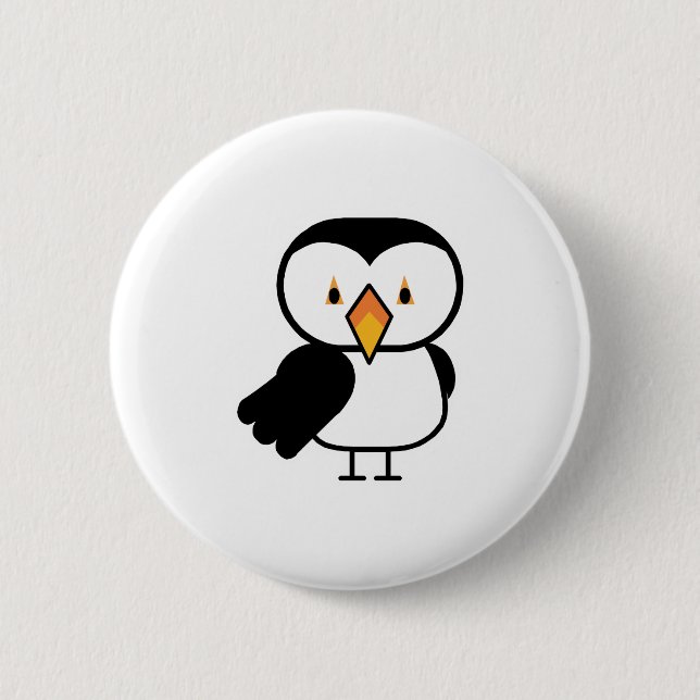 Badge Rond 5 Cm joli petit macareux (Devant)