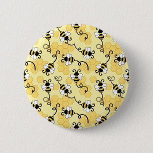 Badge Rond 5 Cm Joli petit motif abeilles