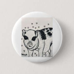 Badge Rond 5 Cm Joli Petit Piggy