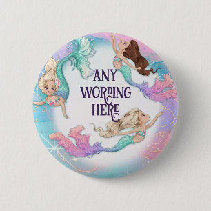 Badge Rond 5 Cm Joli Petit Stickers Sirènes