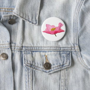Badge Rond 5 Cm Joli Poppy rose