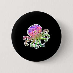 Badge Rond 5 Cm joli poulpe tie-dyed