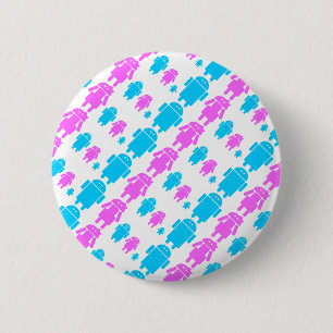 Badge Rond 5 Cm Joli robot motif de famille