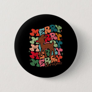 Badge Rond 5 Cm Joli Rudolph Le Renne au Nez Rouge Spécial Noël