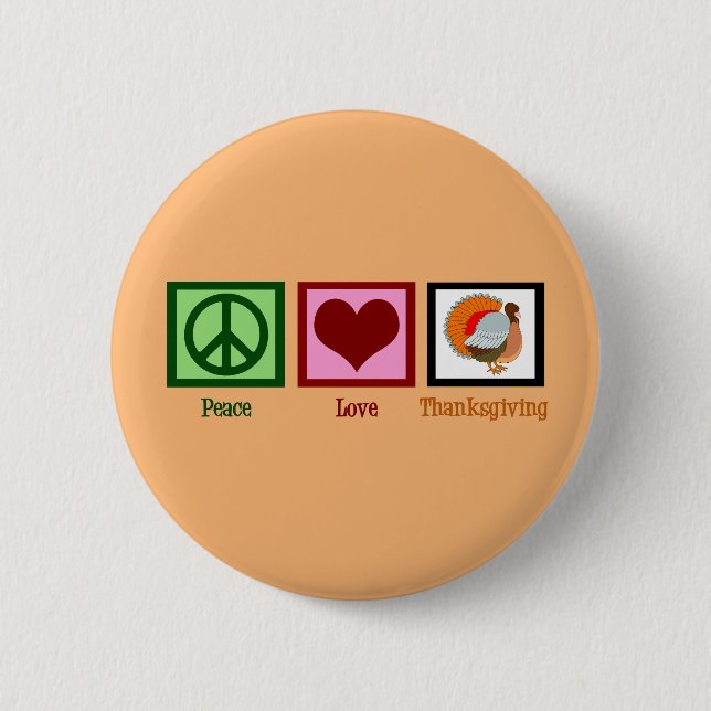 Badge Rond 5 Cm Joli Thanksgiving Orange (Devant)