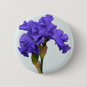Badge Rond 5 Cm Joli violet Iris Floral Photo