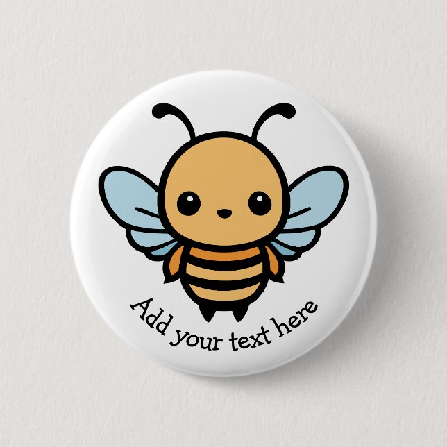 Badge Rond 5 Cm Jolie abeille à dessin animé (Devant)