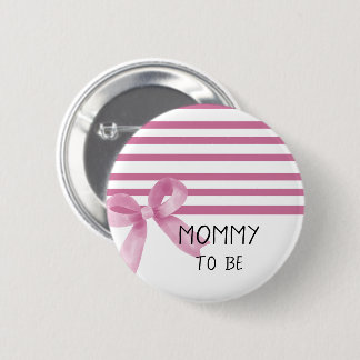 Badge Rond 5 Cm Jolie aquarelle rose noeud Baby Shower Maman futur