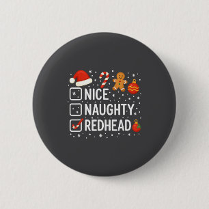 Badge Rond 5 Cm Jolie citation drôle de Noël rousse coquine