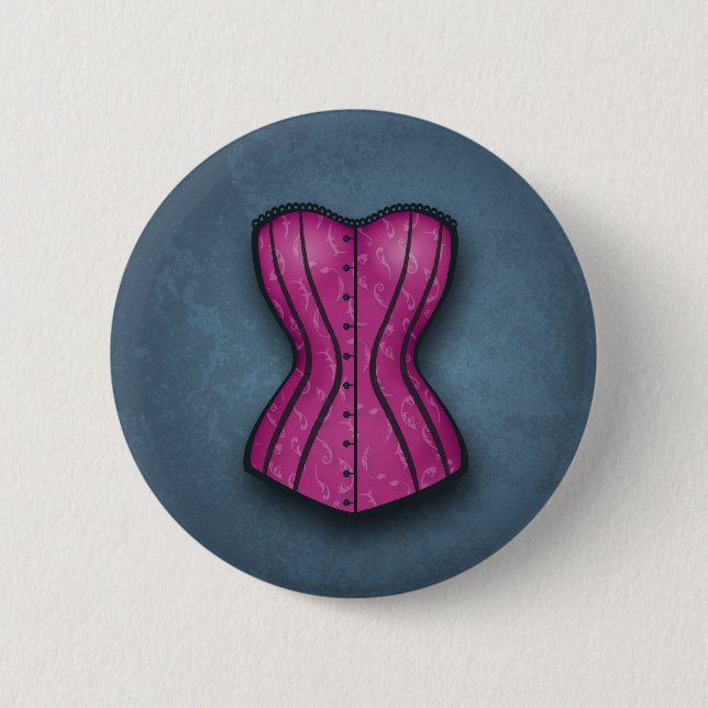 Badge Rond 5 Cm Jolie Corse Rose (Devant)