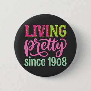 Badge Rond 5 Cm Jolie depuis 1908 joyeux anniversaire