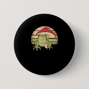 Badge Rond 5 Cm Jolie esthétique Frog Mushroom Goblincor de cottag