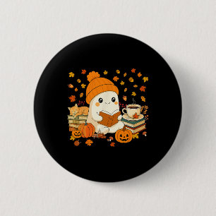 Badge Rond 5 Cm Jolie Fantôme Lecture Livre Amateurs Automne Autom